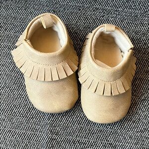 4/$12 Just for you by Carter's Beige Kids Moccasins with Fringe